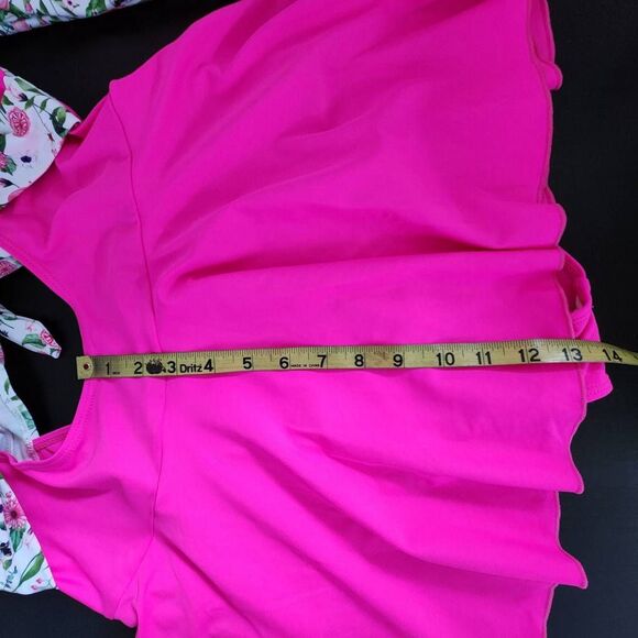 Nesy Pink and Green Floral Print Swim Dress NWT Size XL Long Sleeve Swim Dress - Picture 10 of 10